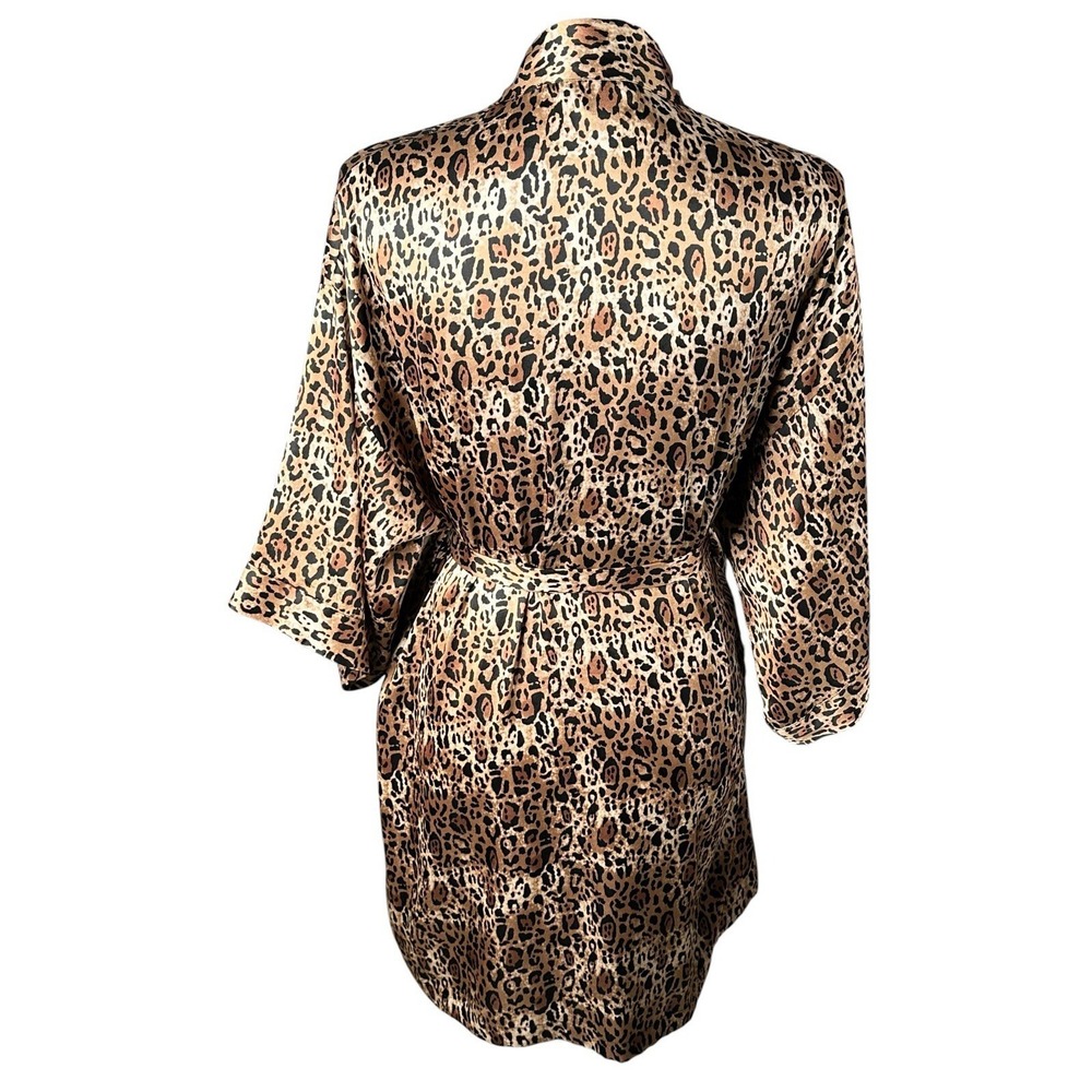 VICTORIA'S SECRET CHEETAH jungle robe sexy short gown smoking lounge Cost M - Picture 4 of 9